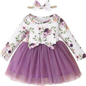 Cute Pull-On Tutu Dress in Purple for Baby Girls - Perfect for Everyday Wear